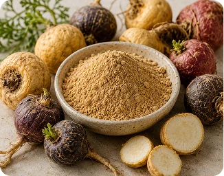 Maca root extract powder, one of the ingredients associated with HoneyFil